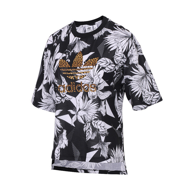 ADIDAS阿迪达斯三叶夏季女子时尚印花短袖T恤CY7375