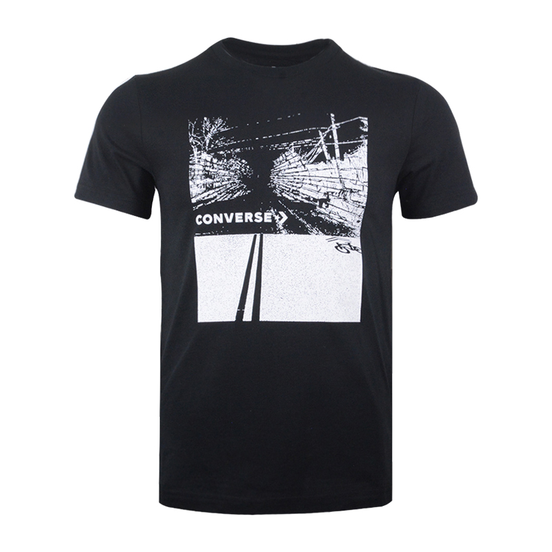 CONVERSE匡威夏季男子涂鸦印花休闲运动跑步透气T恤10008086-A01