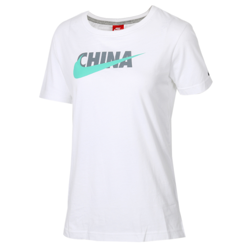 Nike耐克女装夏款针织圆领透气运动休闲短袖T恤AQ5208-100