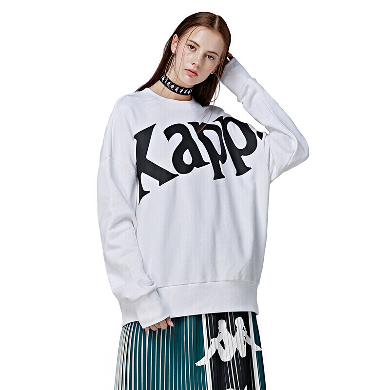 Kappa卡帕秋冬女运动服潮流韩版大标套头衫女宽松舒适休闲卫衣K08X2WT66D