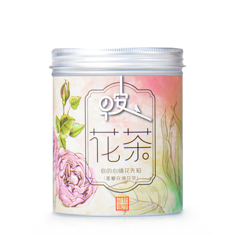 吉妮茗香 茶叶 花草茶 花茶 玫瑰花茶 重瓣红玫瑰花茶 玫瑰花100克罐装