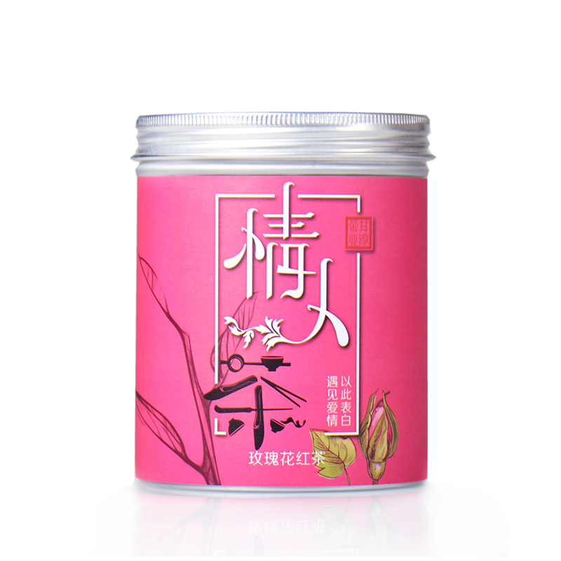 吉妮茗香 茶叶 花草茶 花茶 玫瑰花茶 重瓣红玫瑰花茶 英德红茶 英红九号 玫瑰花红茶100克罐装