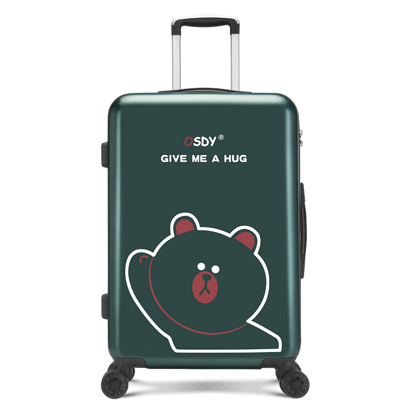 OSDY新品卡通印花拉杆箱女20寸学生登机行李箱万向轮行李箱硬箱子 Y-107