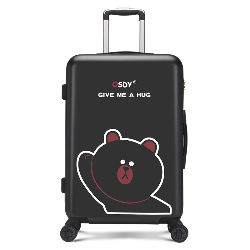 OSDY新品卡通印花拉杆箱女24寸学生便携行李箱万向轮行李箱硬箱子 Y-107