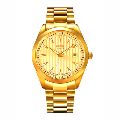 宾爵（BEGEEL）手表 鎏金系列机械男士手表 纵横四海真钻全自动瑞士ETA机芯镀金镶钻男士腕表