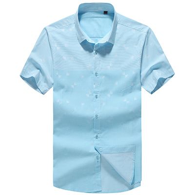 红豆相思鸟 男士衬衫休闲时尚潮流修身纯色翻领夏季新品