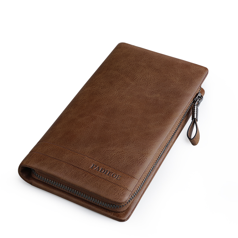 【顺丰配送】padieoe手机包软真皮男包手抓包大容量手拿包男士手包男潮包休闲