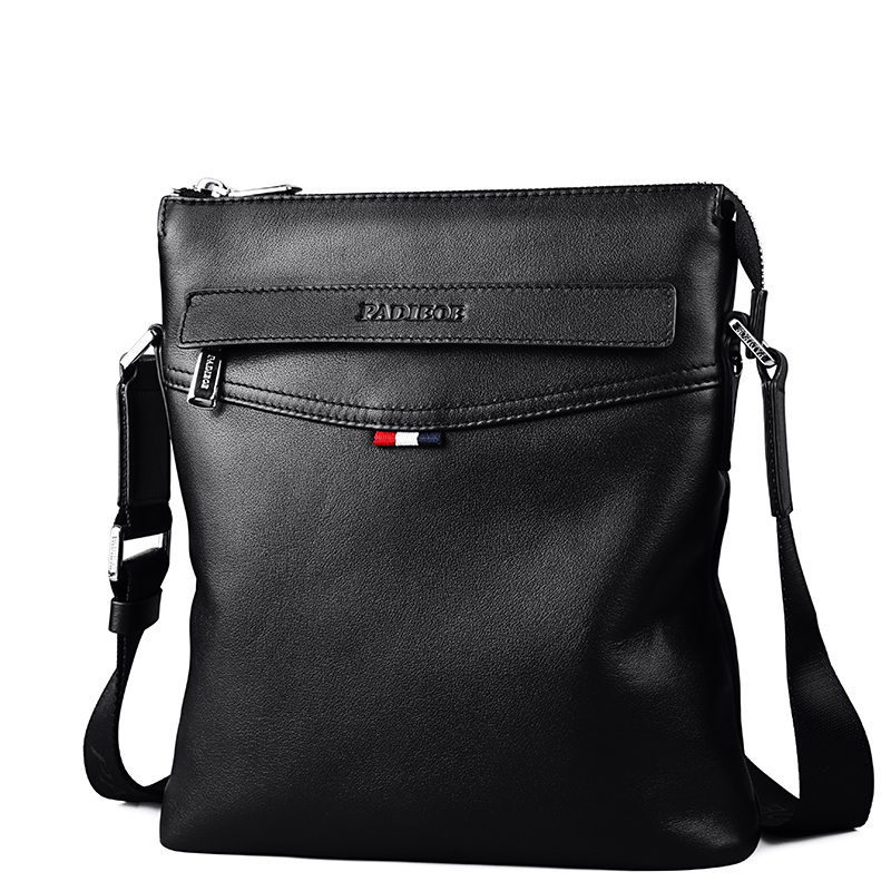 【顺丰配送】padieoe帕迪欧真皮男包单肩包男士包包2017新款挎肩包单肩斜挎多功能包潮