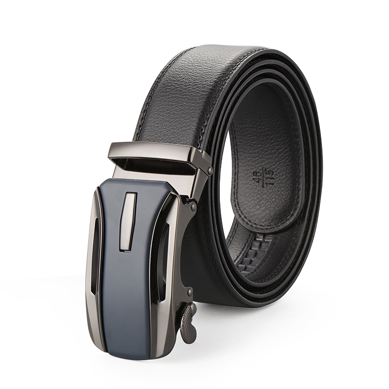 【顺丰配送】padieoe帕迪欧皮带男士牛皮平滑扣腰带男纯裤带韩版潮商务休闲中青年潮流