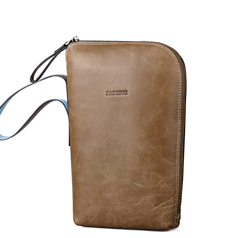 【顺丰配送】padieoe帕迪欧真皮手包男士2017新款男包商务休闲男士手拿包手抓包潮