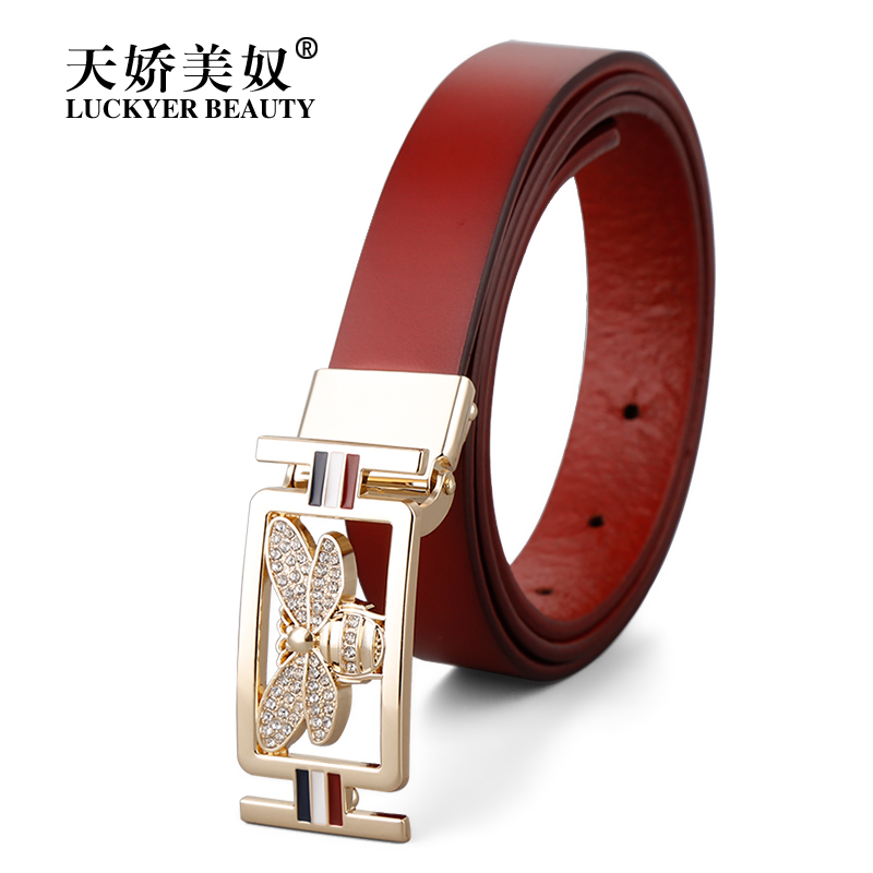 天娇美奴皮带女牛皮时尚简约百搭韩国休闲裤带女潮流学生针扣个性装饰腰带 PD171050