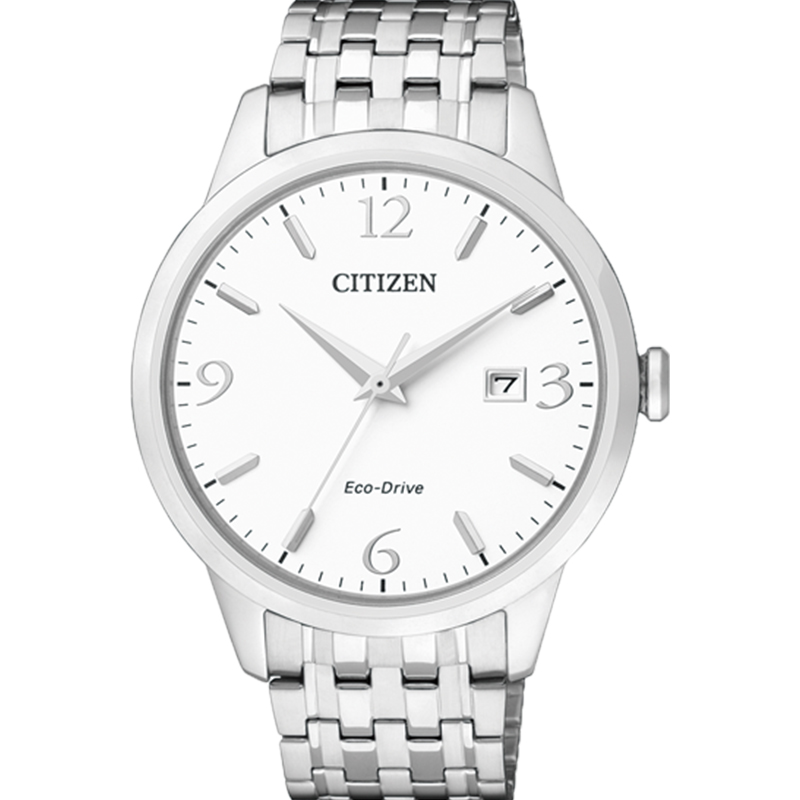 西铁城(CITIZEN)手表 光动能不锈钢表带 商务休闲时尚男表 BM7300-50A