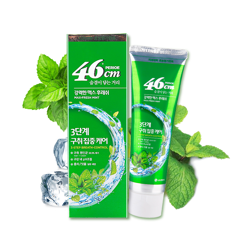 韩国LG倍瑞傲46CM牙膏（劲爽感受的强力薄荷）绿色（两瓶装）