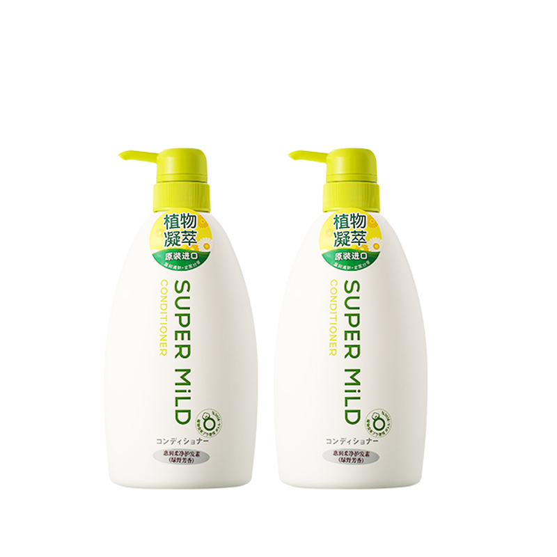 日本shiseido资生堂 super mild 惠润护发素（柔净绿野芳香）<大瓶装>600ml（9支/箱） 白色