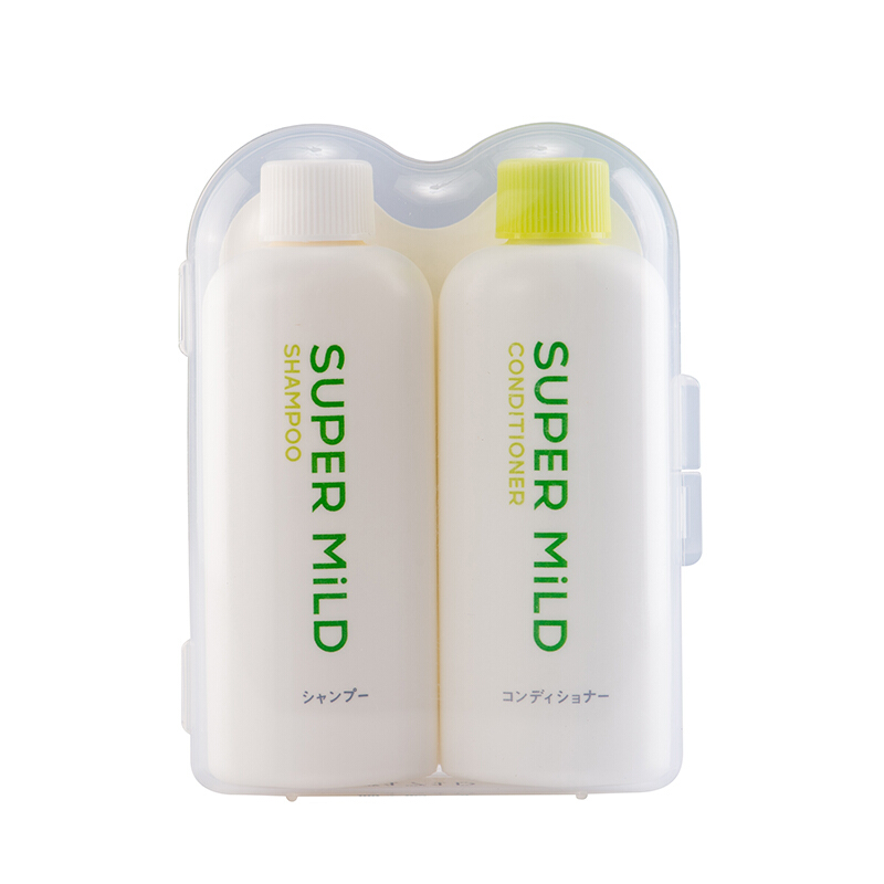 日本shiseido资生堂 super mild 惠润柔净洗护迷你装(绿野芳香)（迷你套装）50ml*2（48支/箱）