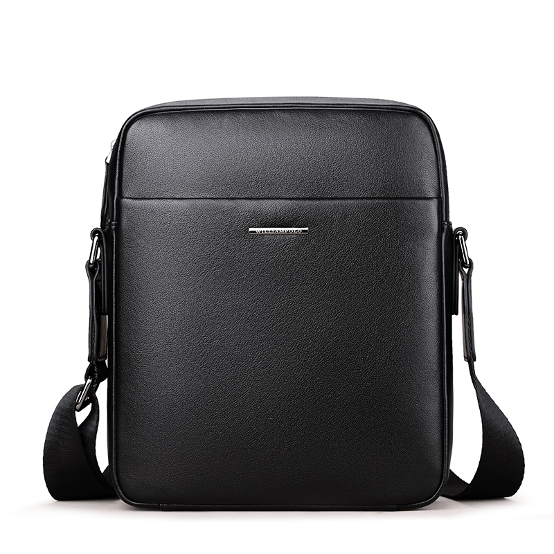 英皇保罗 新品头层牛皮竖款男包男士单肩包休闲商务斜挎包小背包