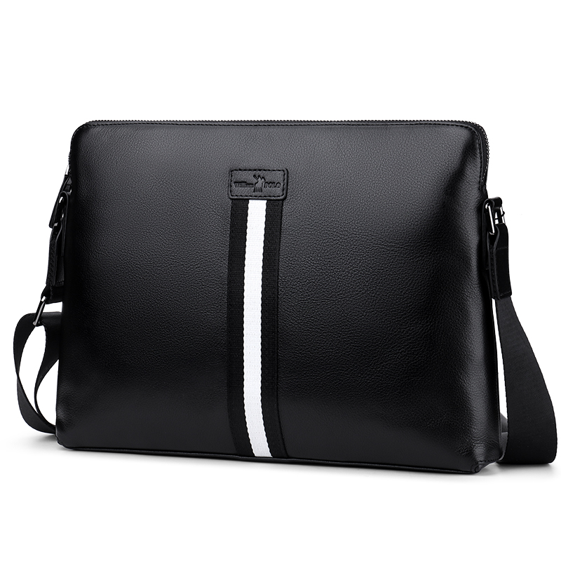 英皇保罗 新款单肩包男包真皮男士斜挎包斜跨牛皮背包男士公文包