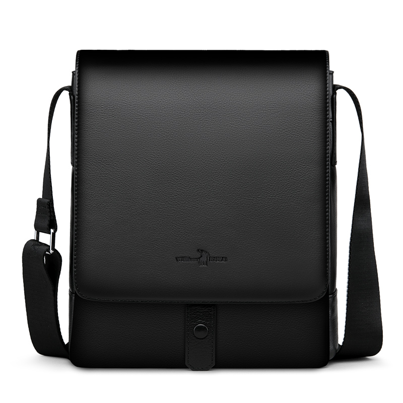 英皇保罗单肩包男包真皮男士斜挎包竖款休闲牛皮公文包大容量韩版