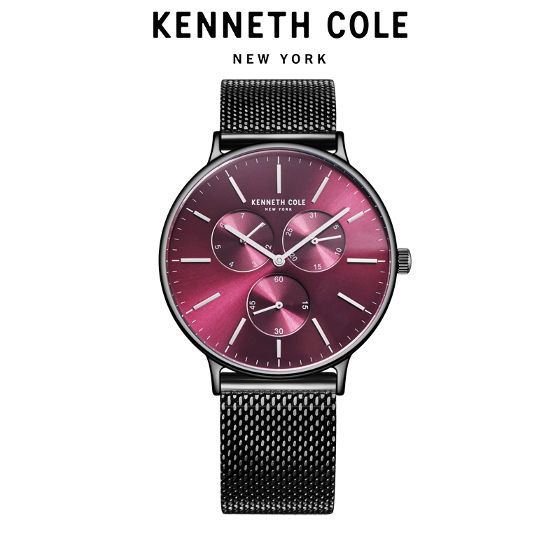 凯尼斯克尔(Kenneth Cole)手表正品KC男表 多功能男士石英表简约商务时尚防水三眼双历手表