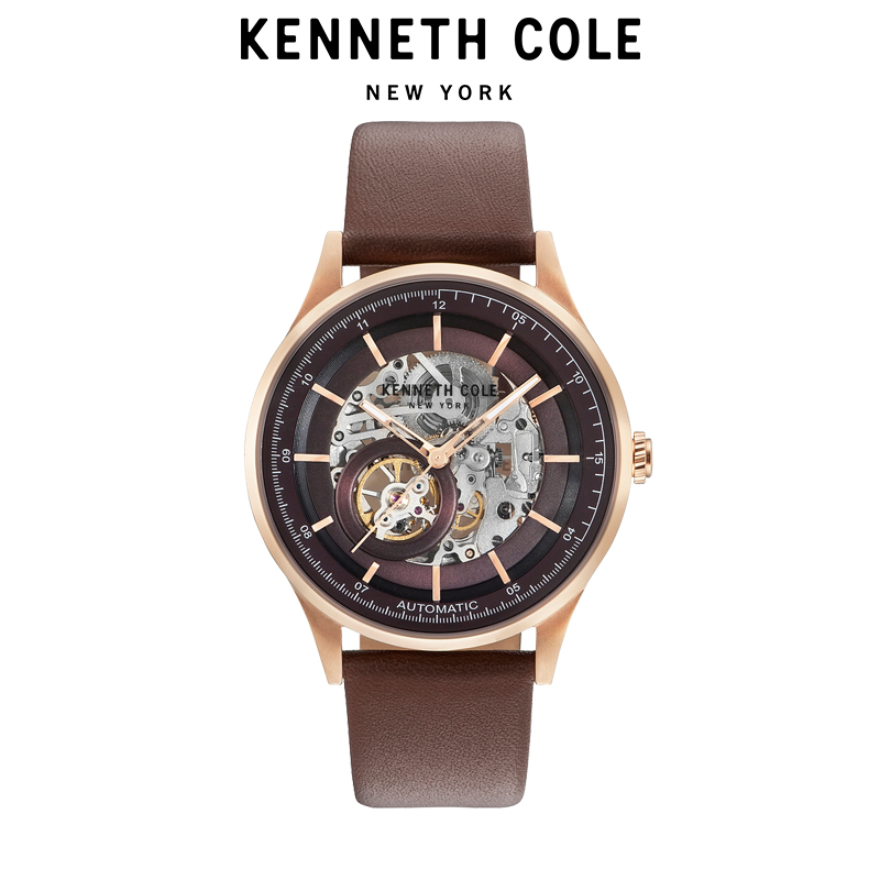 凯尼斯克尔(Kenneth Cole)手表正品KC男表 自动机械表商务休闲镂空皮带防水手表