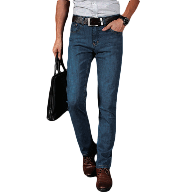BRUSHFINCH猫王男装2018夏季牛仔裤男直筒青年弹力韩版 休闲裤子
