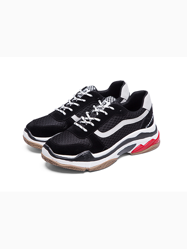 卡芙琳CL18030-01运动鞋女2018春季新款拼色板鞋松糕底休闲鞋女鞋