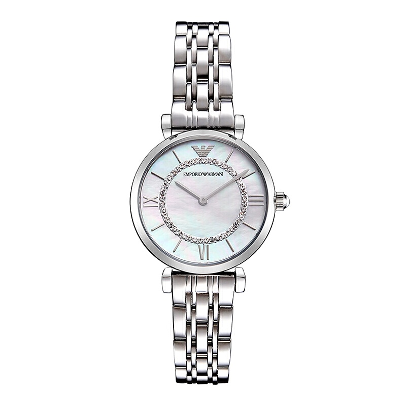 ARMANI阿玛尼手表超薄气质优雅手表金属珍珠彩贝母石英表女士表AR1908