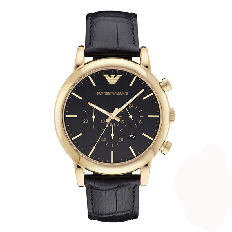 阿玛尼（ARMANI）手表 圆表盘三眼计时商务休闲时尚男士手表 AR1917