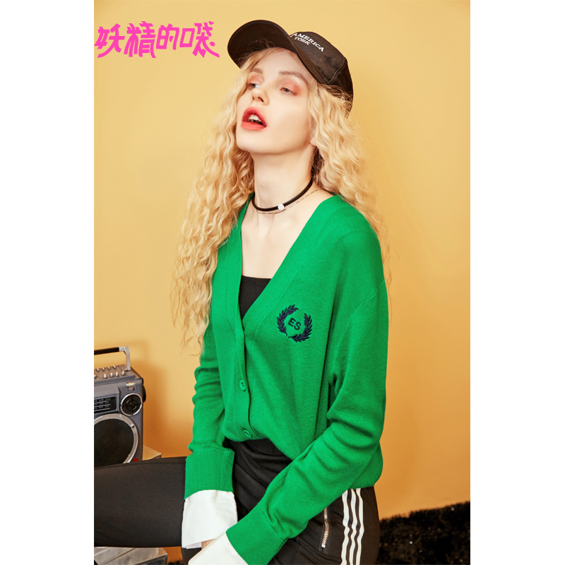 妖精的口袋Y打底开衫早秋女装韩版宽松薄款通勤针织衫女Q_1