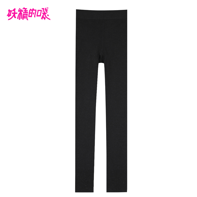 妖精的口袋Y黑色打底裤女潮外穿秋装显瘦踩脚连体小脚裤P