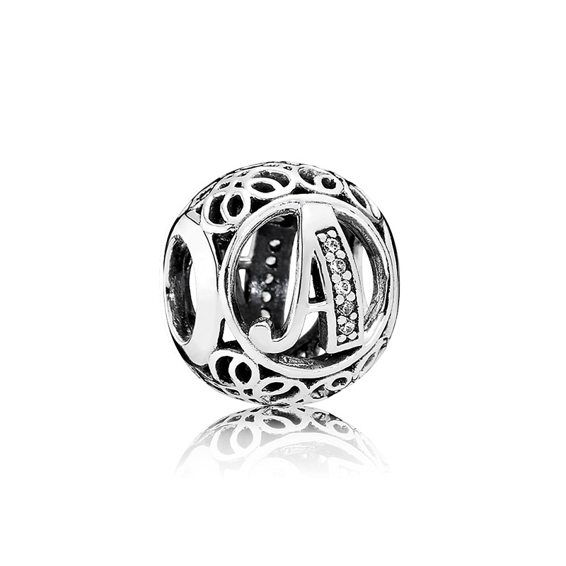 PANDORA潘多拉 复古字母A 925银串饰 791845CZ