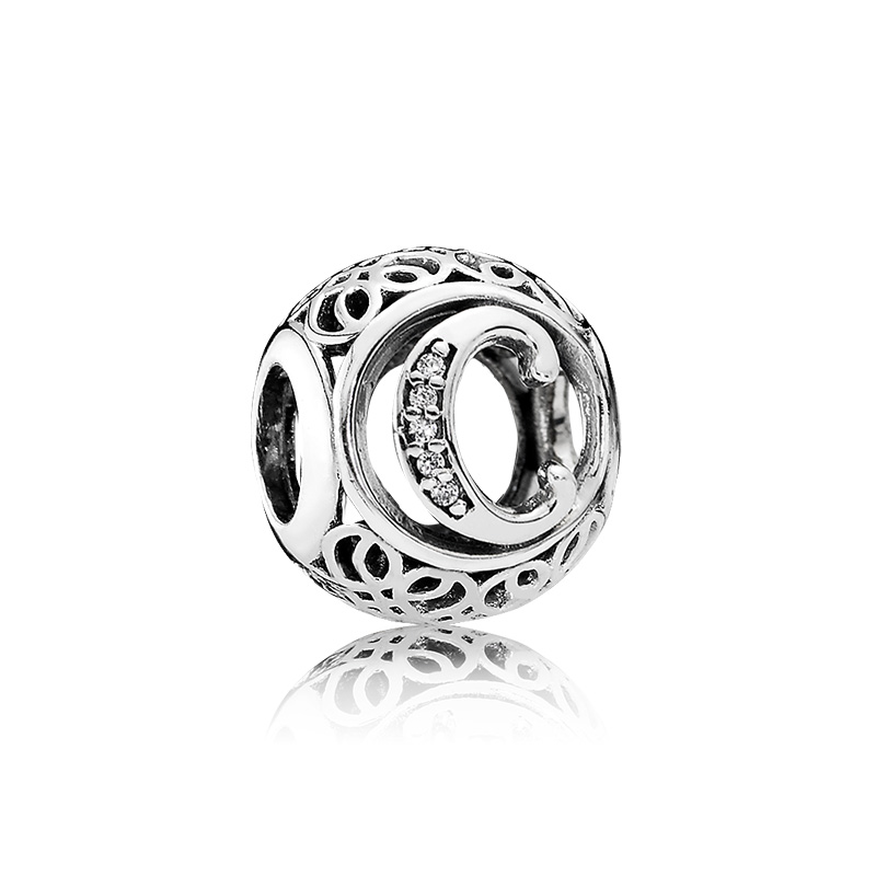 PANDORA潘多拉 复古字母C 925银串饰 791847CZ