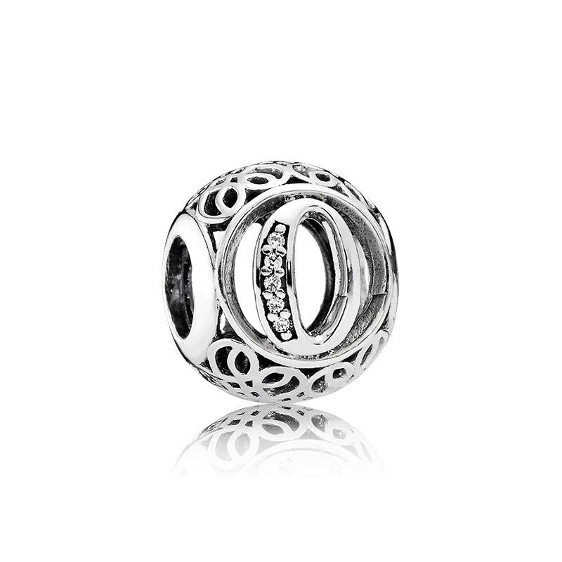 PANDORA潘多拉 复古字母O 925银串饰 791859CZ