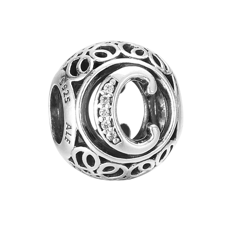 PANDORA潘多拉 复古字母C 925银串饰-791847CZ