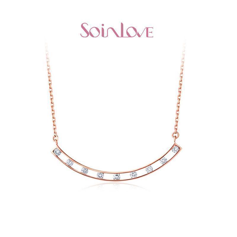 Soinlove 时尚18K金钻石项链套链坠项链 送礼推荐VU240