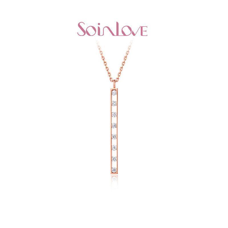 Soinlove 经典18K金钻石项链套链坠项链 送礼推荐VU238
