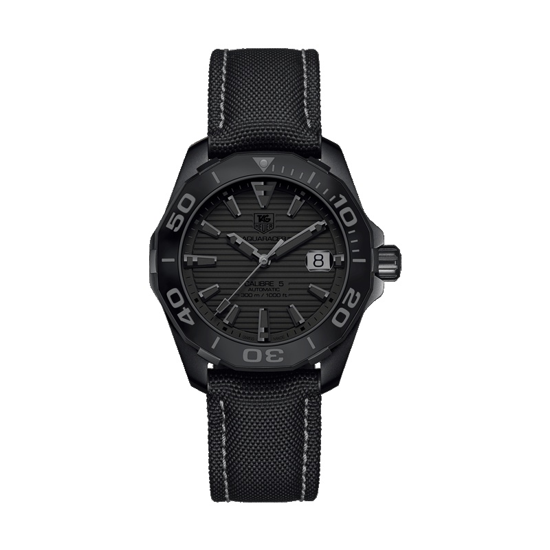 泰格豪雅(TAG Heuer)瑞士手表 竞潜系列曼联同款黑色幻影机械男表WAY218B.FC6364
