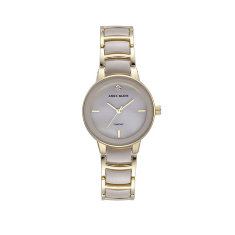 安妮克莱因（ANNE KLEIN）璀璨永恒系列镶钻时尚简约石英女士腕表AK/2960TNGB