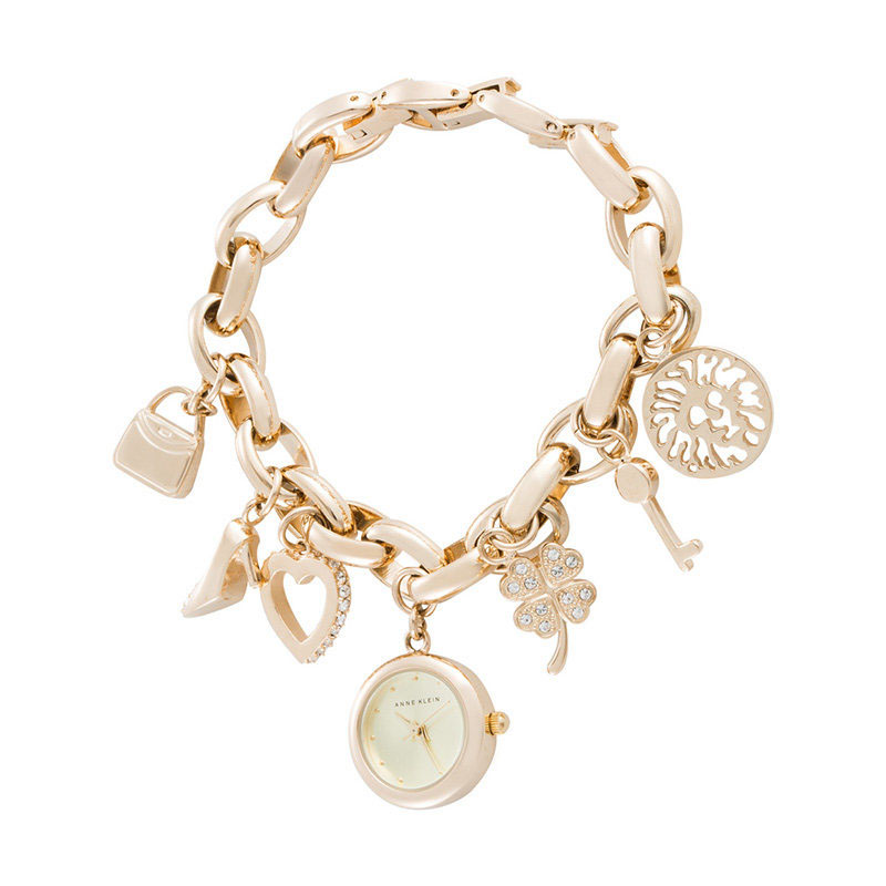 安妮克莱因（ANNE KLEIN）魅力潮流系列时尚迷你表盘个性手链式石英女表10/7604CHRM