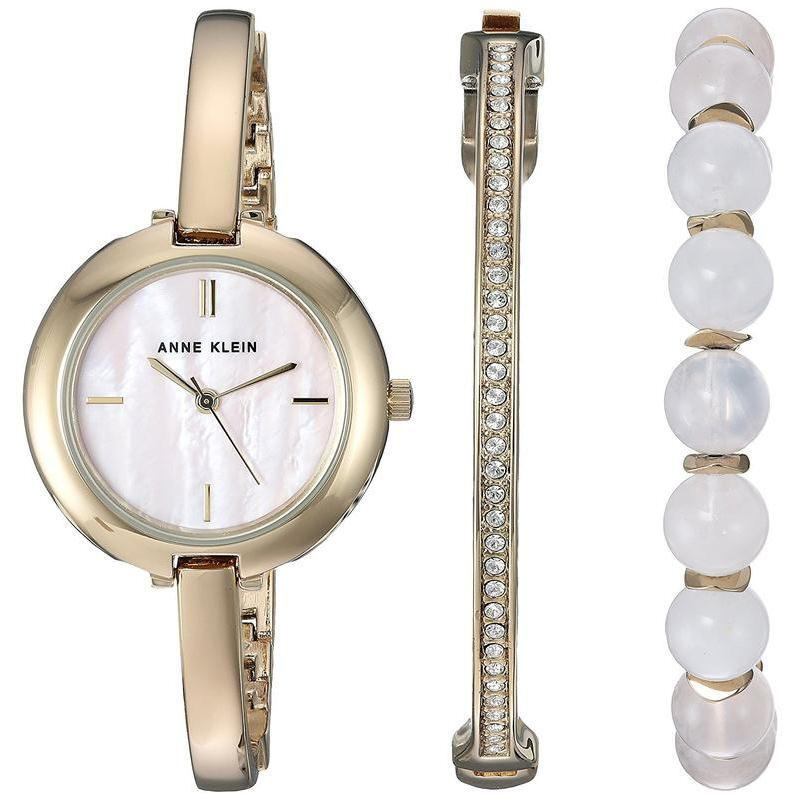 安妮克莱因（ANNE KLEIN）魅力潮流系列时尚简约贝母表盘石英女士手表AK/2866RQST