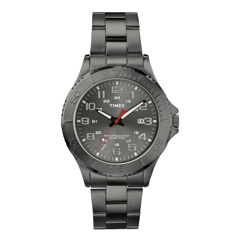 美国TIMEX/天美时手表男 简约时尚钢带 日历石英男表T2P390