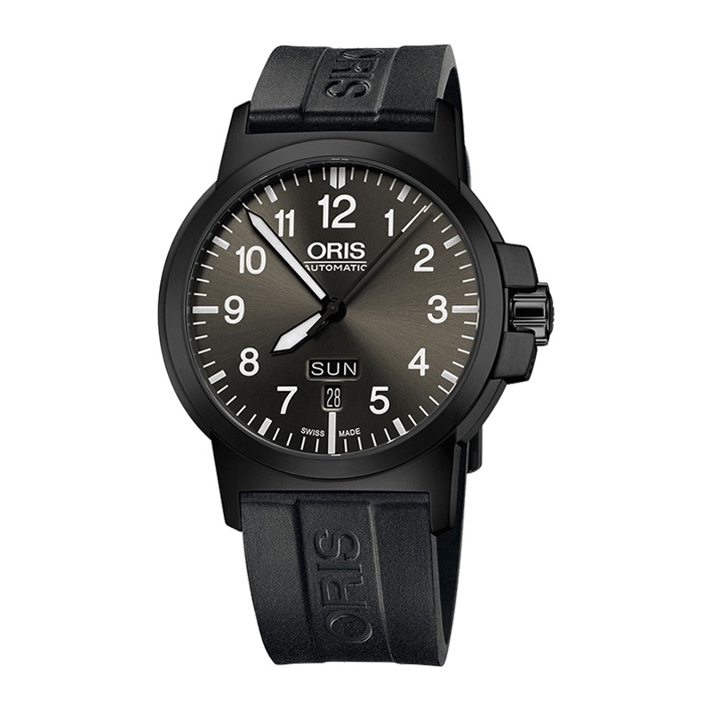 ORIS豪利时瑞士手表 航空系列BC3男士手表飞行员日历腕表灰盘自动机械手表 黑盘镀黑胶带73576414733RS