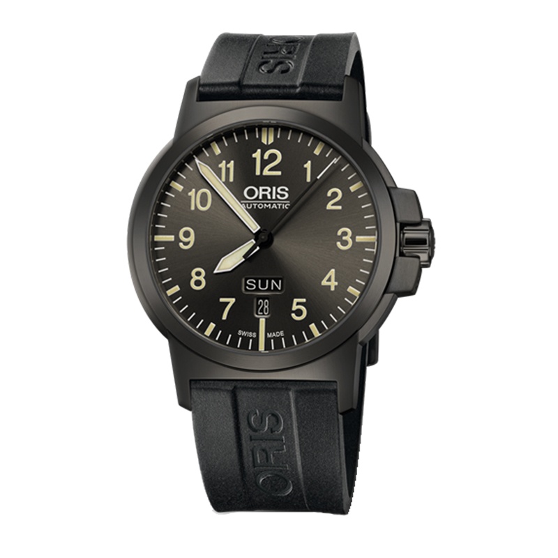 ORIS豪利时瑞士手表 航空系列BC3男士腕表 42mm运动男表 灰盘镀黑胶带73576414263RS