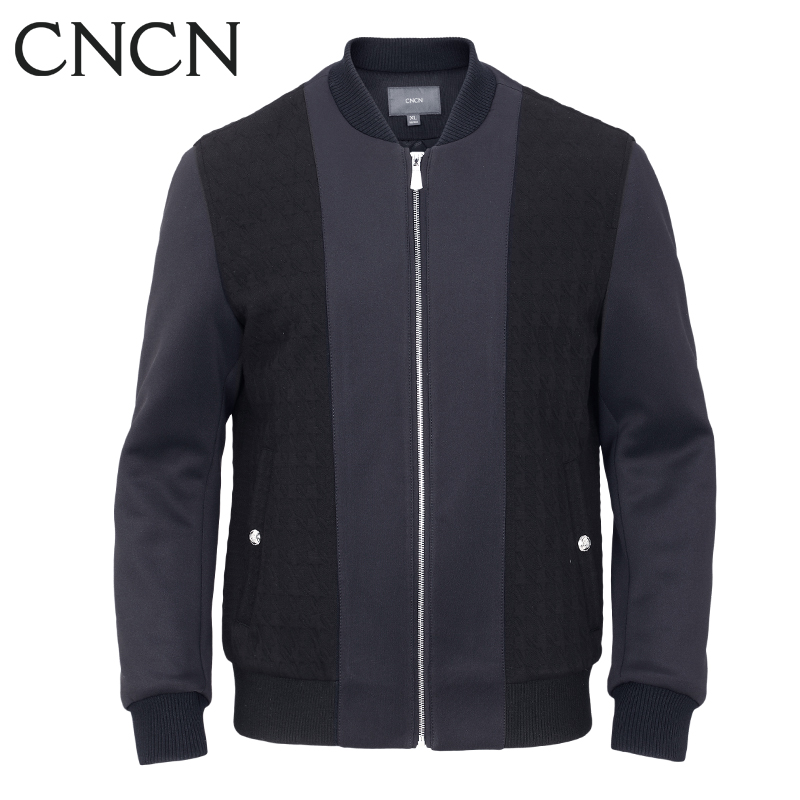 CNCN男士茄克 针织拼接短版茄克秋季修身|NKBJ3615