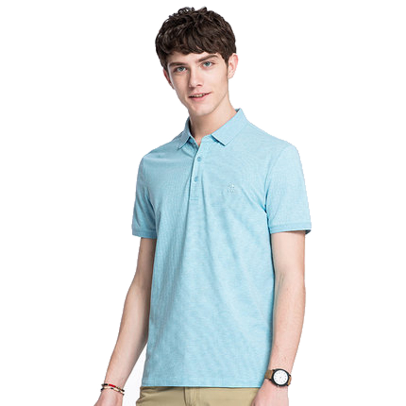 CAMEL骆驼男装 2018夏季新款翻领短袖t恤男士休闲半袖衫纯色商务上衣潮