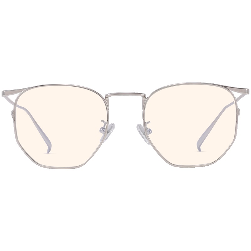JIGOTT光学眼镜架防蓝光男女时尚复古潮可配近视框 21616银色