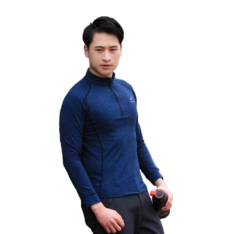 户外速干衣长袖加绒T恤春季大码健身运动上衣时尚男跑步打底衫7W1703