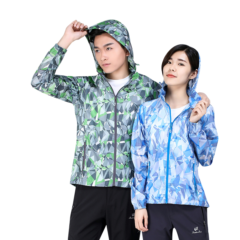 赛丹狐户外情侣款皮肤衣夏季轻薄透气防水花色时尚男女上衣6S5901