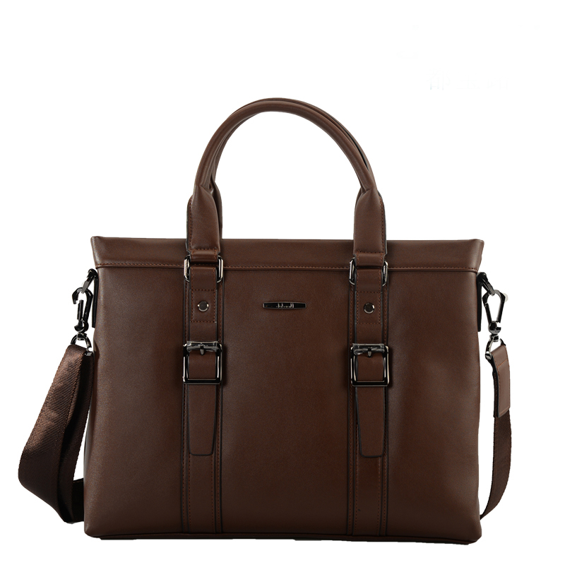 都宝路新款男士商务包欧美时尚斜跨包牛皮纯色手提横款单肩公文包