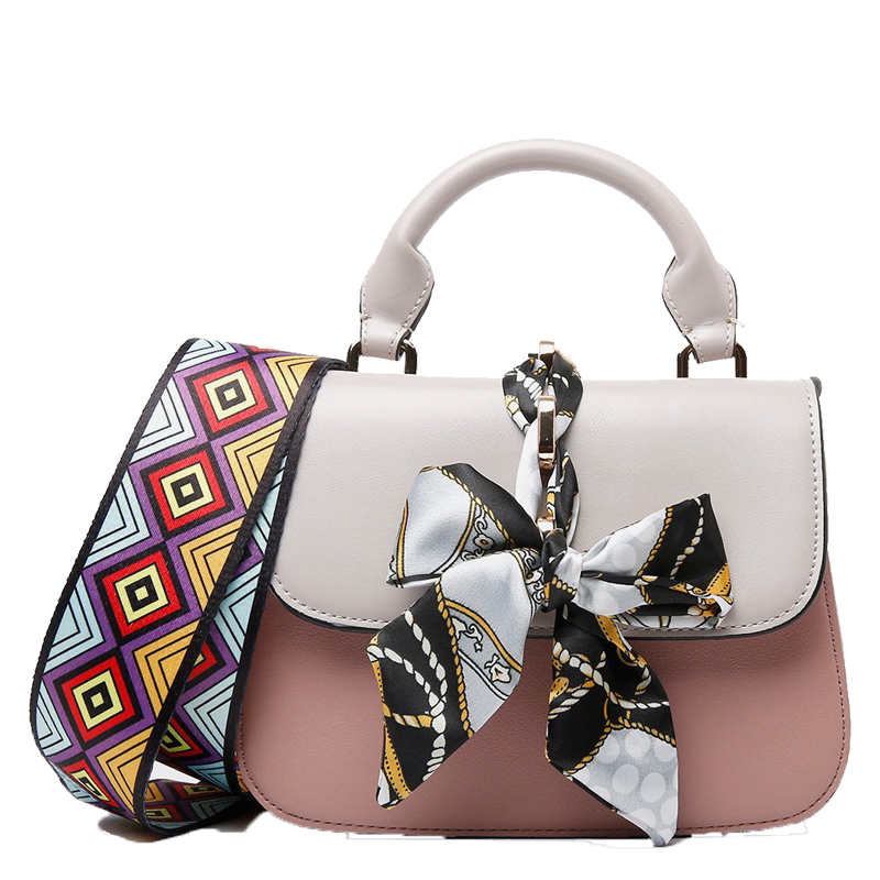 dubaolu都宝路女士手提包 民族风PU单肩包 撞色甜美淑女斜跨包女小（最长边20-30cm）